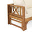 Lit de jour convertible pour patio - bois et coussin de terrasse