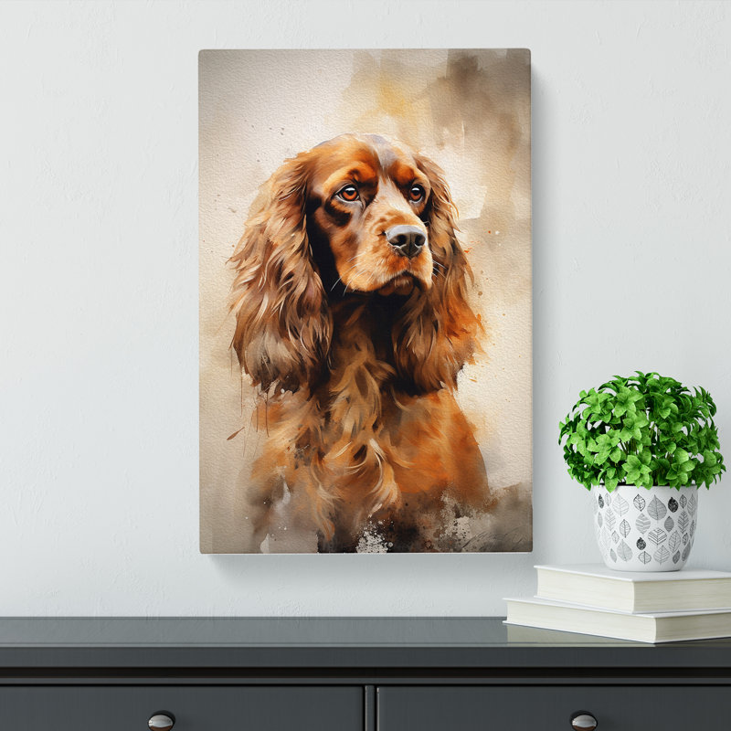 Cocker Spaniel Modern - Print, 50cm H x 35cm W x 3cm D