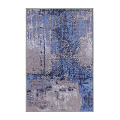 Tapis bleu / gris Brodi