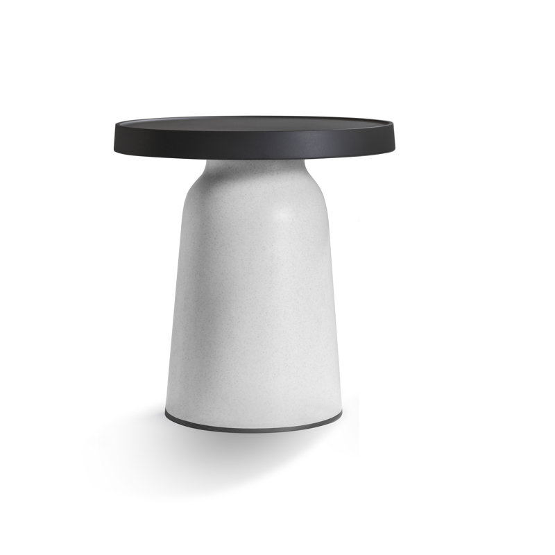 Table d'appoint Thick Top, Noir, blanc, H 19,5 po