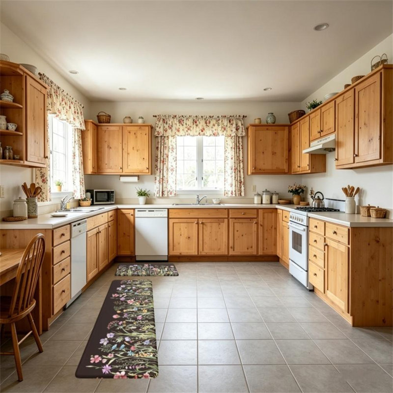 Floral Non-Skid Kitchen Mat