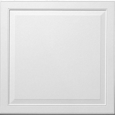 Ledges Flush Tegular 9/16 2 ft. x 2 ft. Drop-In Mineral Fiber Acoustic Ceiling Tile in White, Set of 8
