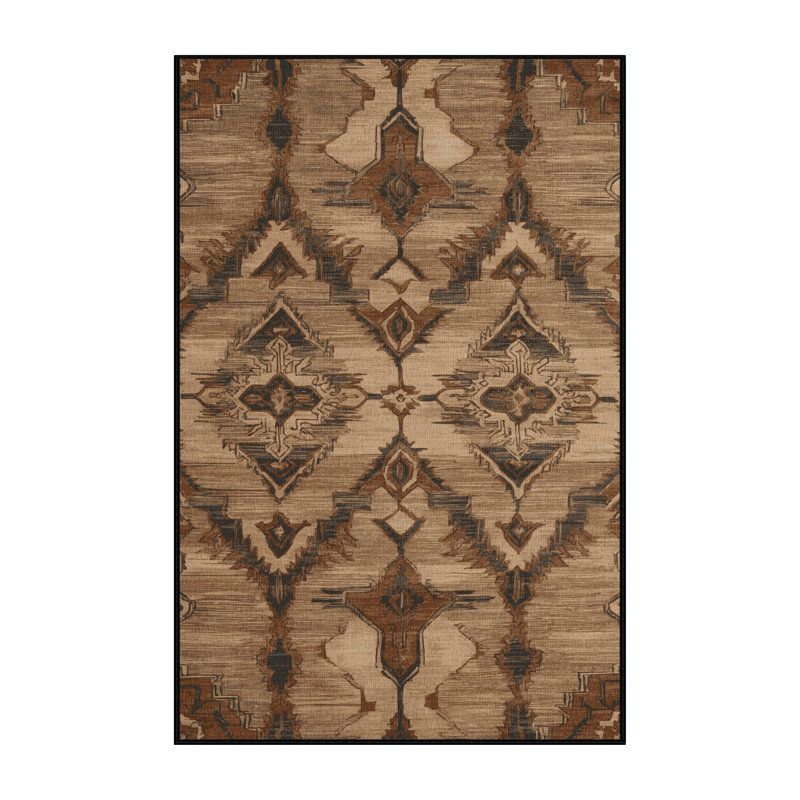 Tapis brun lavable à la machine, Rectangle 7 pi x 9 pi