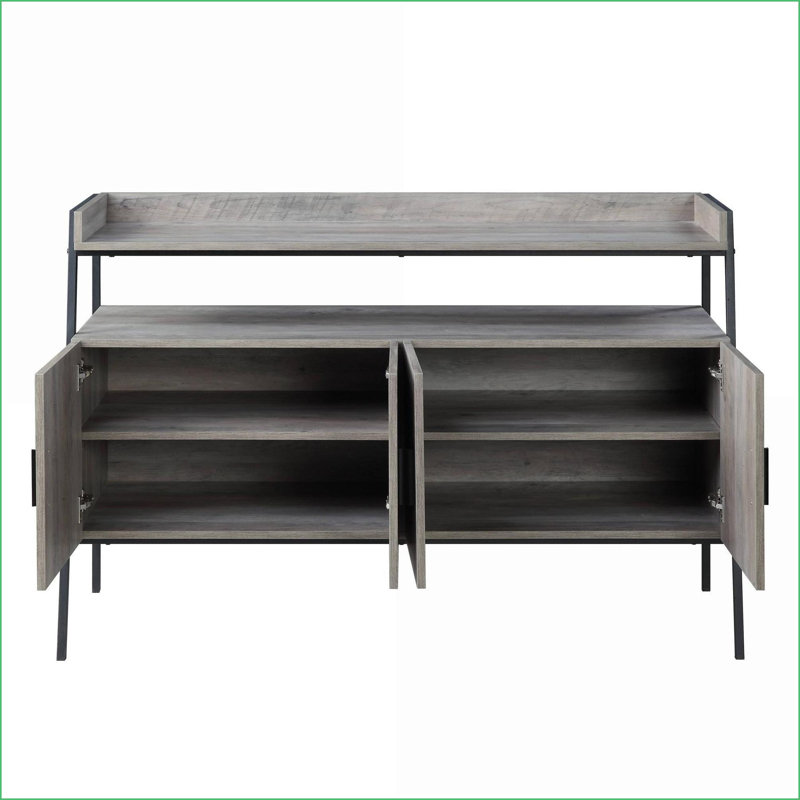 TV Furniture, Modern Gray Oak &amp; Black TV Stand with Storage, Fits Up to 50" TVs | Gray | TV Size Ranges 40-49 inches