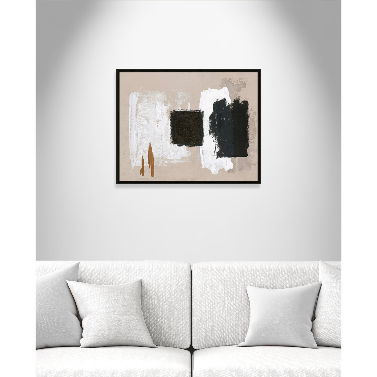 Imone "Golden Slate" Painting, 23.5" H x 29.5" W, Espresso