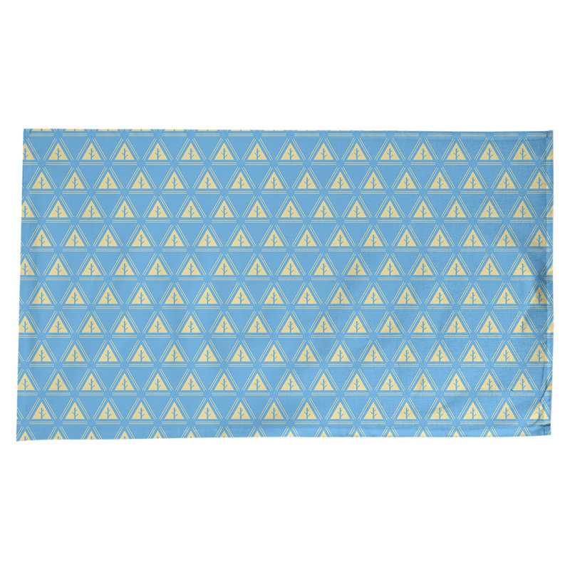Nappe d’arbre minimaliste classique Barbra, Bleu sarcelle/jaune