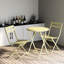 Bistro jaune pliable à 3 patios - chaises et table en métal pour les réceptions en plein air