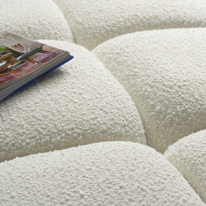 Haring Upholstered Ottoman, Ivory Performance