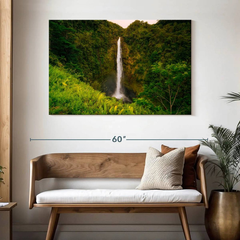 Paysage d'une cascade d'Alvord Akaka, H 32 po x l 48 po