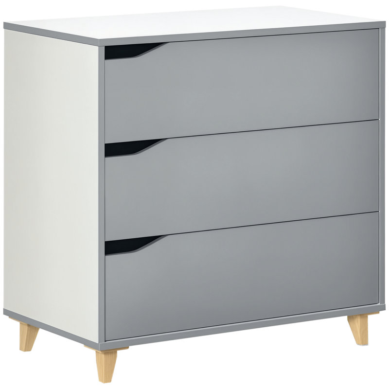 Mattias 75cm W 3 - Drawer Chest of Drawers, Grey
