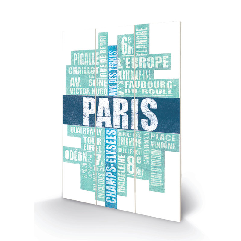 Paris Type by Barry Goodman - No Frame Print on Wood