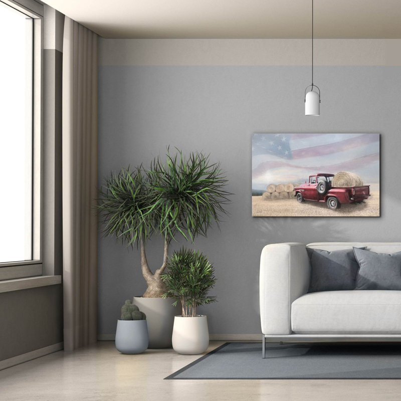  «Patriotic Pastime» par Lori Deiter, art mural sur toile, 40 po x 26 po