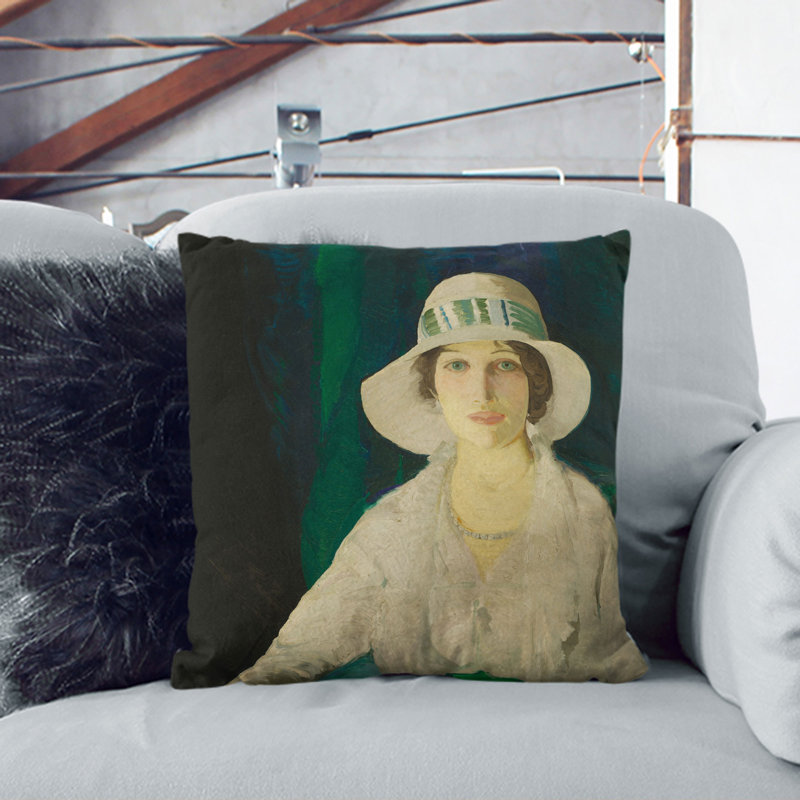 Mrs. Randall Davey Square Throw Cushion, Black, 40cm H x 40cm W x 15cm D