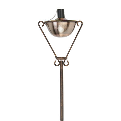 61" Brushed Copper Half Moon Oil Lamp Outdoor Patio Torch