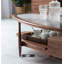 Table basse en verre trempé et bois massif