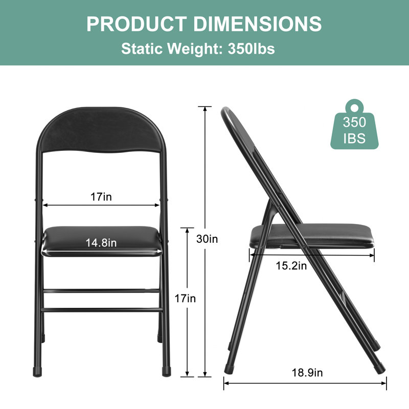 Ensemble de 6 chaises pliantes empilables Morentz, ensemble de 6 chaises de salle à manger portatives commerciales en métal robuste