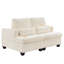 Canapé en velours côtelé moelleux avec dossier carré et réglable, idéal pour les chambres ouvertes. Blanc, mousse et ressorts. Largeur : 123 cm, profondeur : 155 cm, hauteur : 94 cm, poids : 63 kg. Modulable et flexible, il offre différentes postures, un bon maintien et une surface lisse.