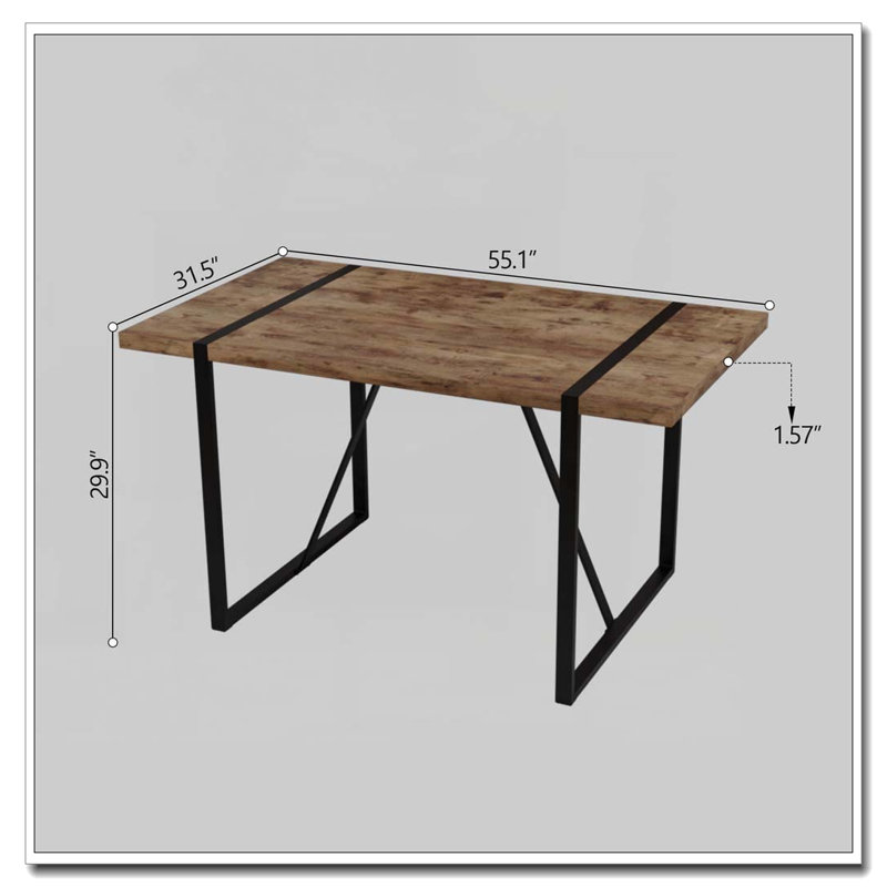 Table de salle à manger Industrial, Bois brun