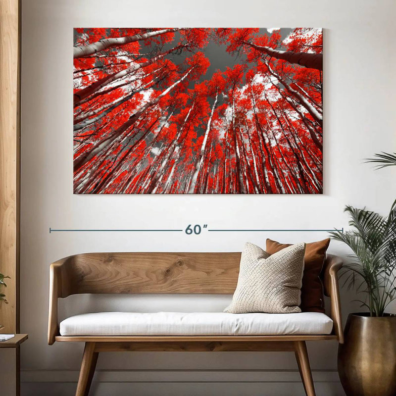 Harnek, arbres de la forêt rouge, H 34 po x l 51 po