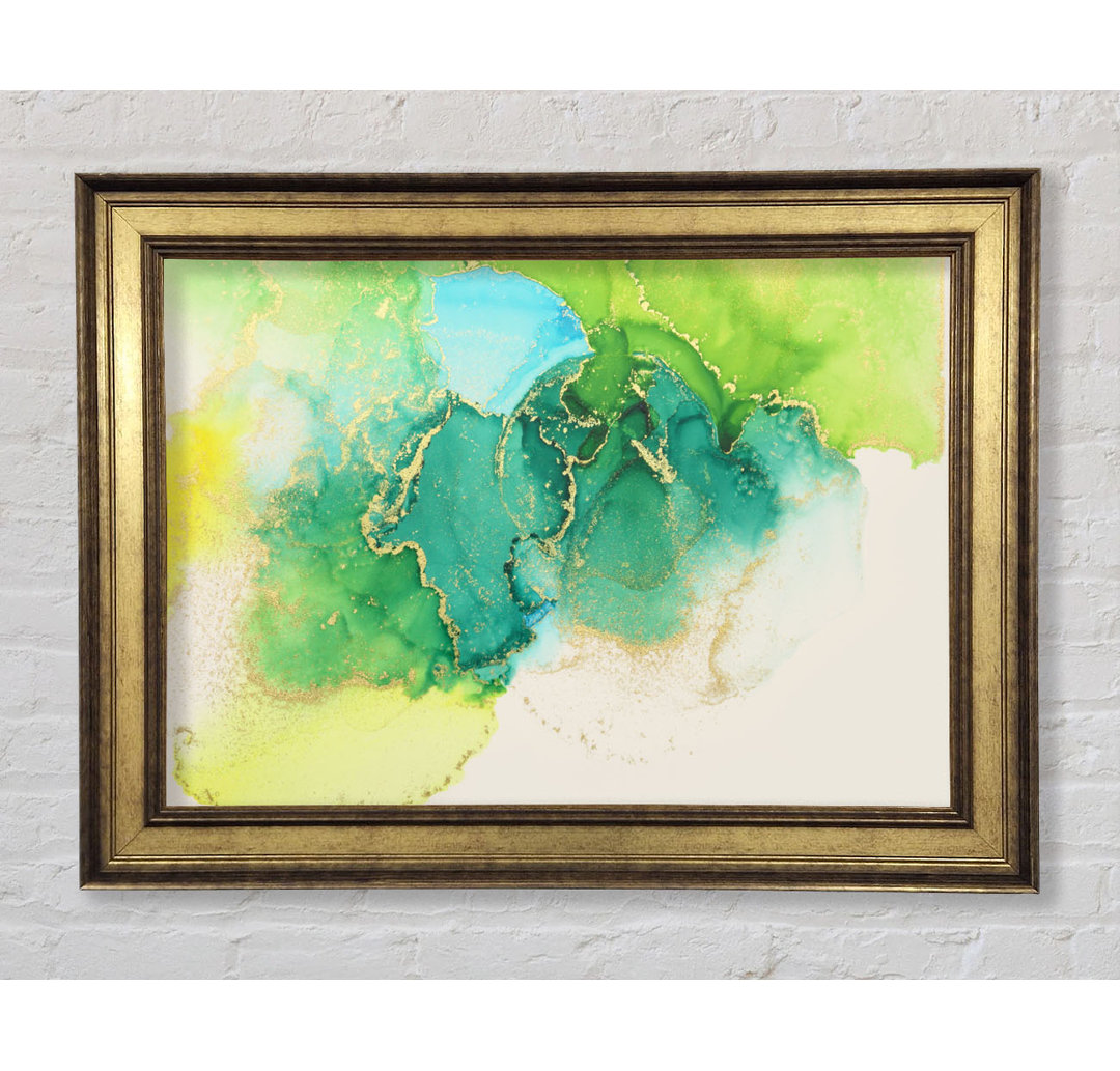 The Green And Blue Gold Wash - Einzelner Bilderrahmen Kunstdrucke