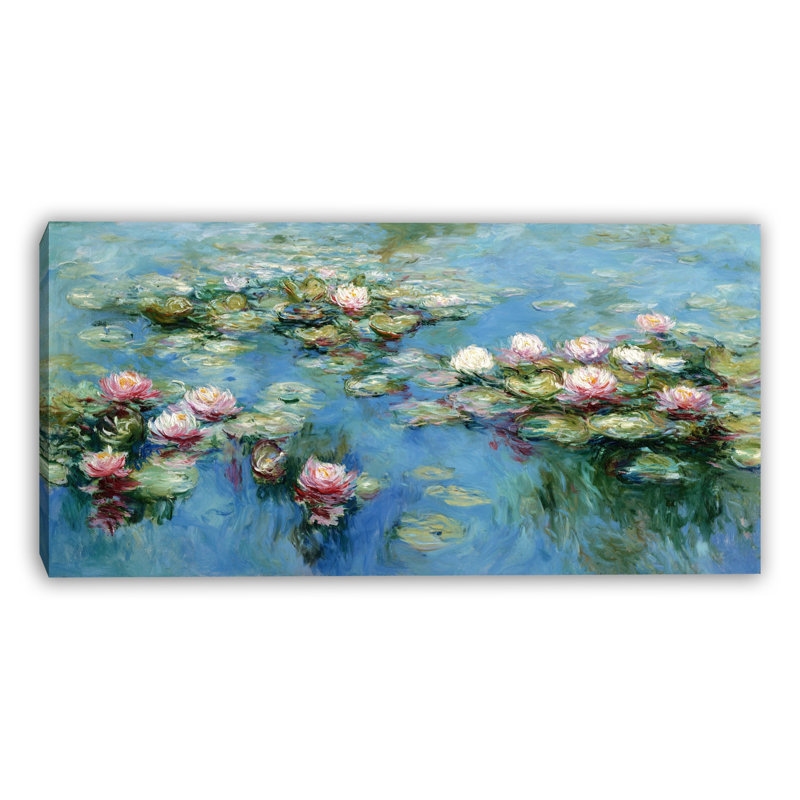 Art doré sur toile tendue Golden Lotus, H 24 po x l 48 po x P 1,5 po