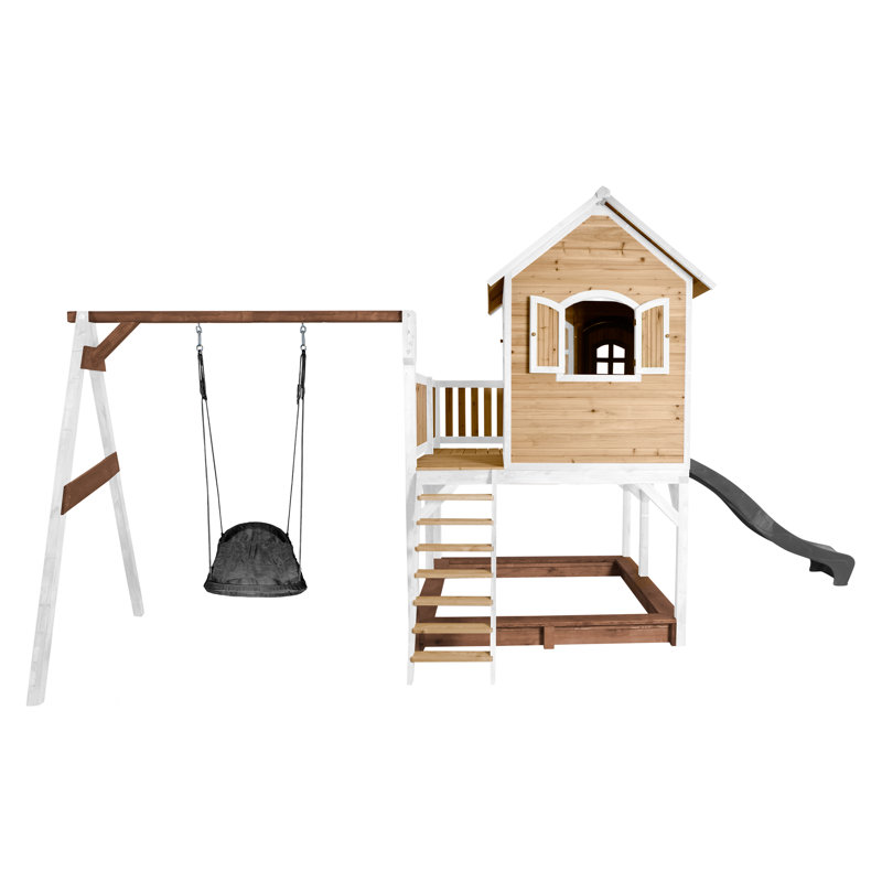Liam AXI Hemlock Swing Set with 1 Swing(s) , 1 Slide(s), Brown/White,  Grey