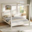 Base de lit à baldaquin en bois grand format avec tête de lit Lagola-129423236-129423237