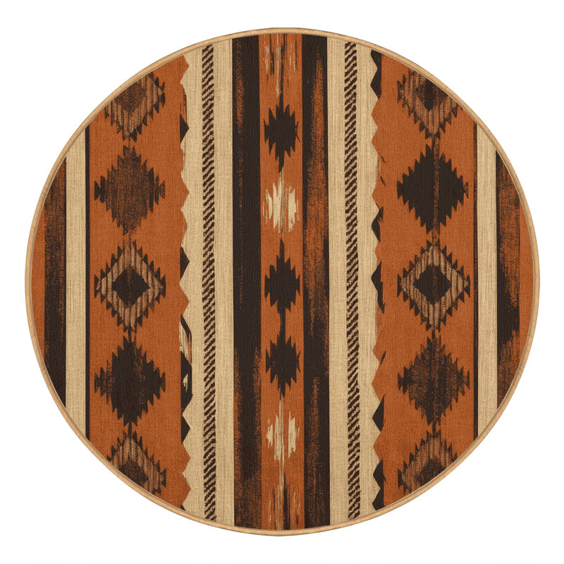 Earthbound Geometry Rug, Round 5'