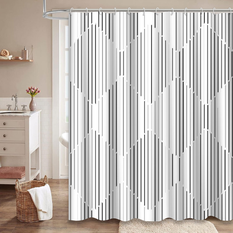 Joli rideau de douche avec 12 crochets, L 72 po x l 72 po