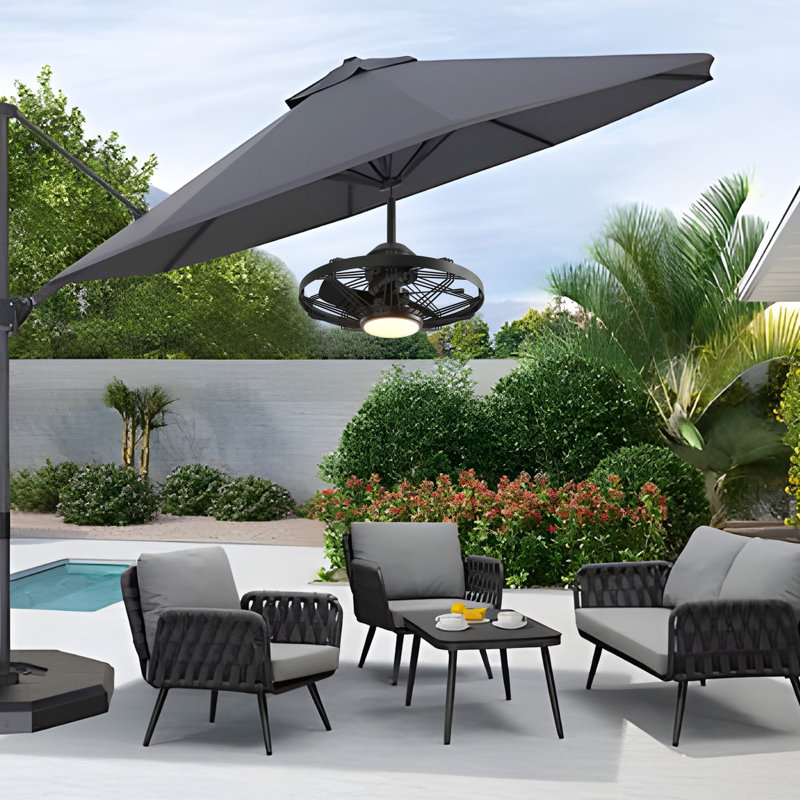 20" Outdoor Waterproof Caged Ceiling Fan with Lights - IP65 Wet Rated, Quiet DC Motor, 6-Speed Remote & App Control, Plug-in Gazebo Fan for Patio & Porch