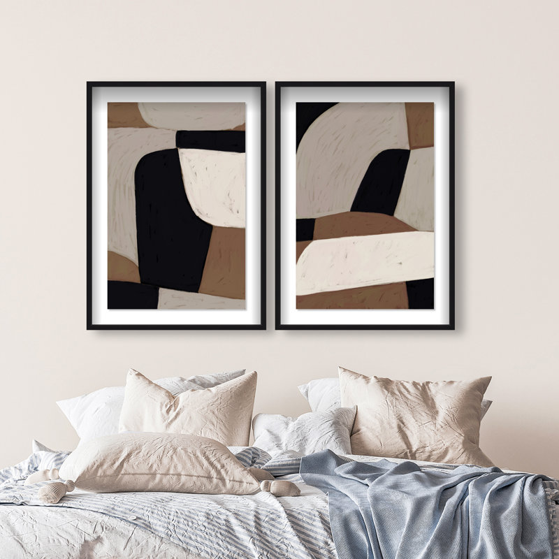 All The Way Set Shadowbox Abstract Print by Oliver Gal, Black Frame, 10 x 15, 31.5"H x 46.5"W, Black Shadowbox