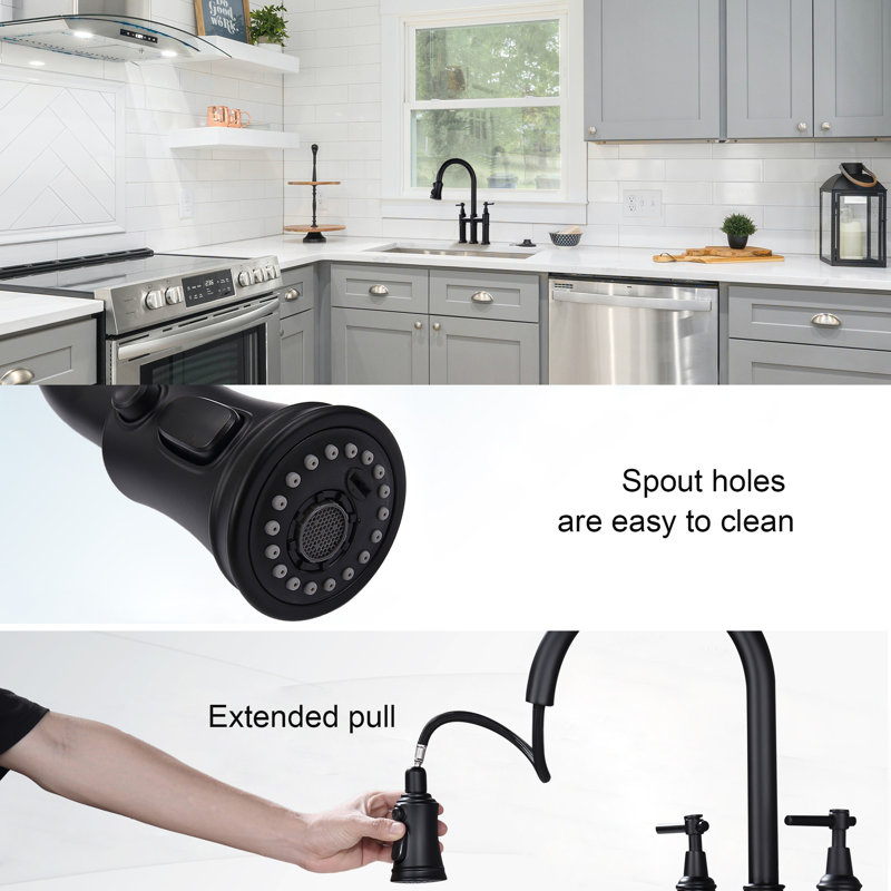 Interbath Pull Down Kitchen Faucet, Matte Black