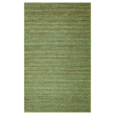 Tapis de jute tissé à la main, 31,5 po x 118,1 po | 100% jute naturel, tissage plat, sans velours | Durable, écologique, facile à nettoyer | Parfait pour le vestibule et le salon, couleur verte élégante, résistant aux taches