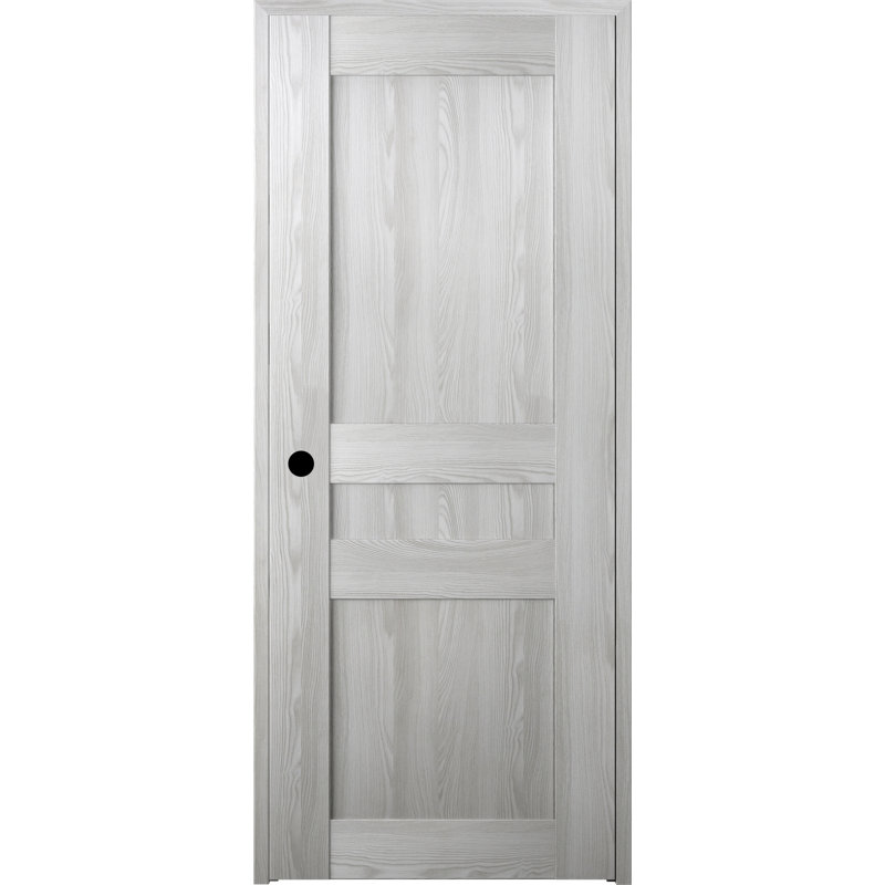 Porte battante simple en bois manufacturé Avon 07 2R, 20 po x 82 po, Droite, Chêne Veralinga