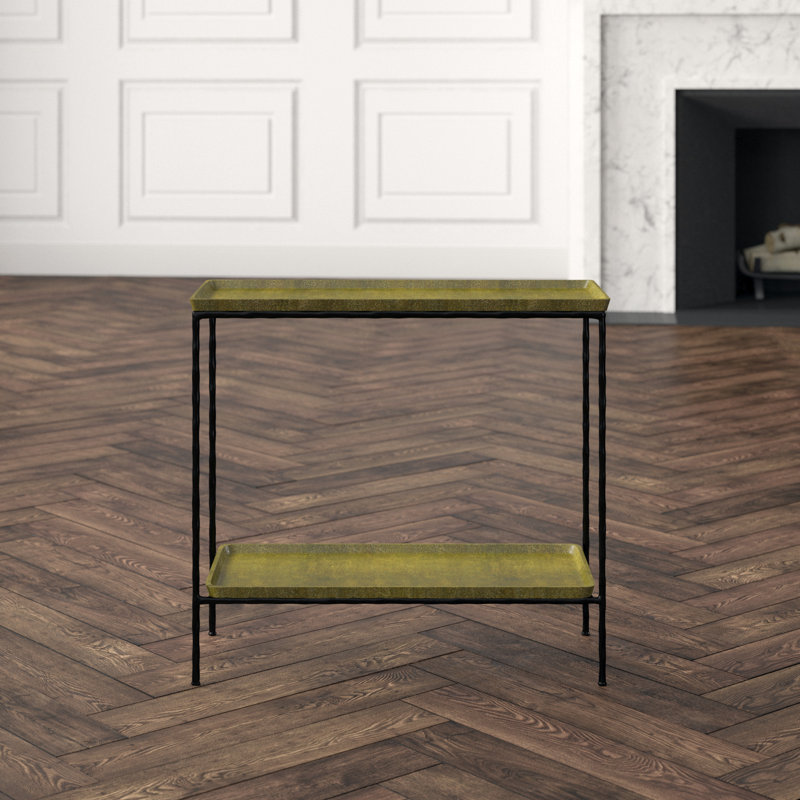 Boyles End Table, Antique Brass