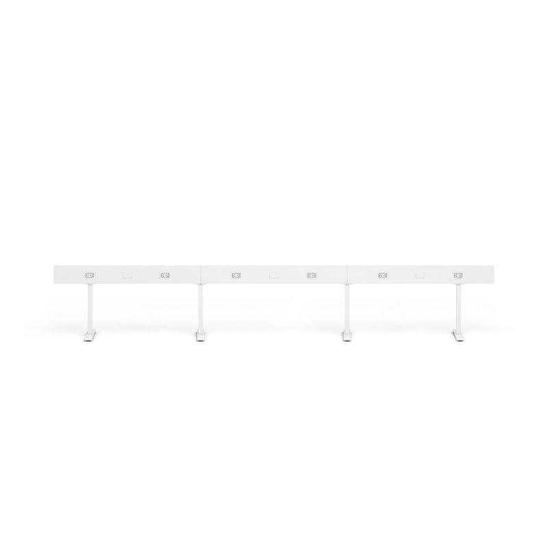 Rail électrique à rampe, H 23,5 po x l 150 po x P 14,5 po, Blanc