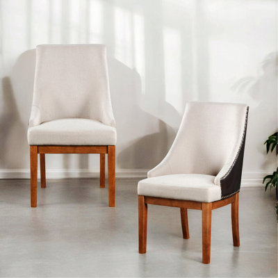 Indoor Chair, Set Of 2 Side Chairs, Upholstered Chairs With Nailhead Trim