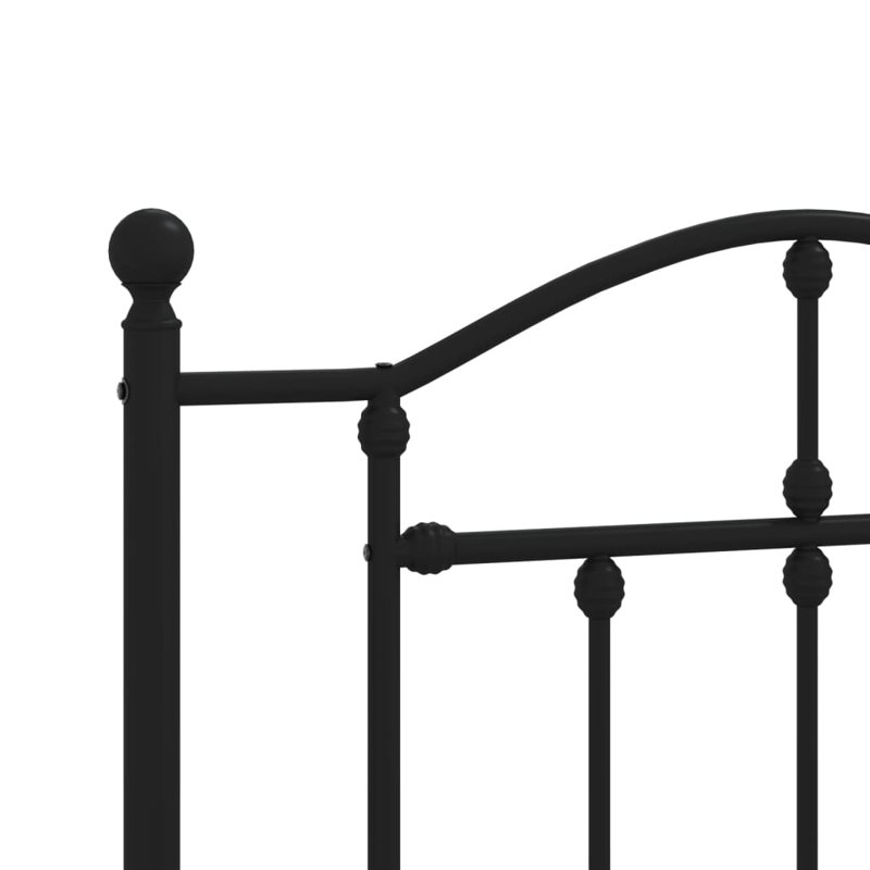 vidaXL Bed Frame Powder-Coated Steel Single Modern Bed Frame, Black, Small Double (4')