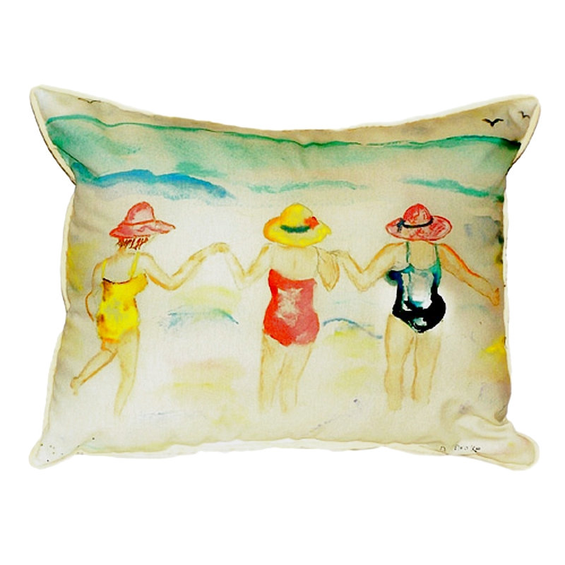 Ladies Wading Outdoor Rectangular Pillow Cover & Insert, Rectangle 11"H x 14"W