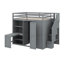 Lit mezzanine double avec garde-robe, bureau et tablettes-678033061