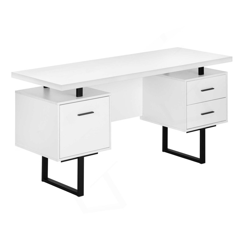Computer Desk Home Office, Laptop, Left, Right Set-up, Storage Drawers, Work, Laminate, Cherry, 30.25" H x 60" W x 23.75" D