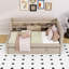 Lit de jour simple rembourré avec couchette, tablettes et port USB-934529192