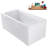 59" Streamline Soaking Glossy White Freestanding Tub and Tray With Internal Drain-101413261