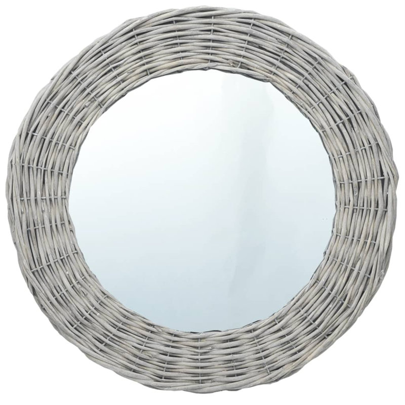 Miroir de salle de bain Iddings, Rond 27,6 po x 27,6 po, Brun