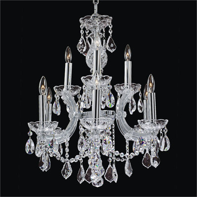 Lustre à niveaux 9 lumières façon bougie style bougie Hendren