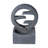26.77"H Gray Circular Polyresin Outdoor Water Fountain with LED Light, Freestanding Modern Cascading Water Feature for Patio Garden Backyard Decor