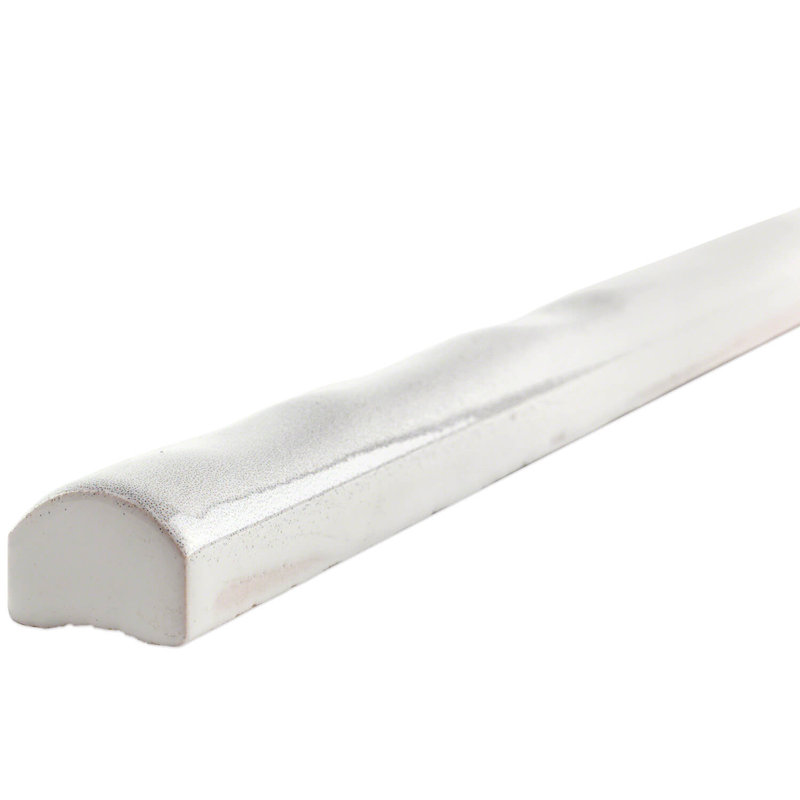 Moze White 0.75 in. x 12 in. Polished Ceramic Pencil Liner