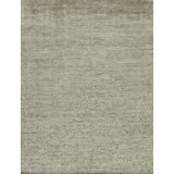 Mystique Hand Knotted Wool Geometric Area Rug in Green
