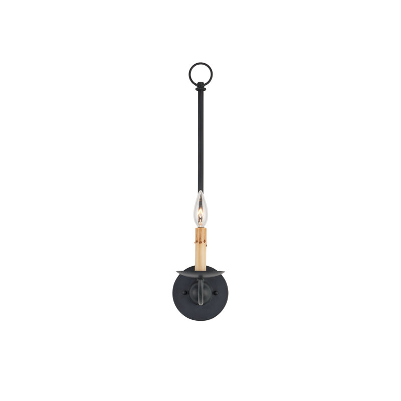 Saxon 1 - Light Candle Wall Light, Zanzibar Black