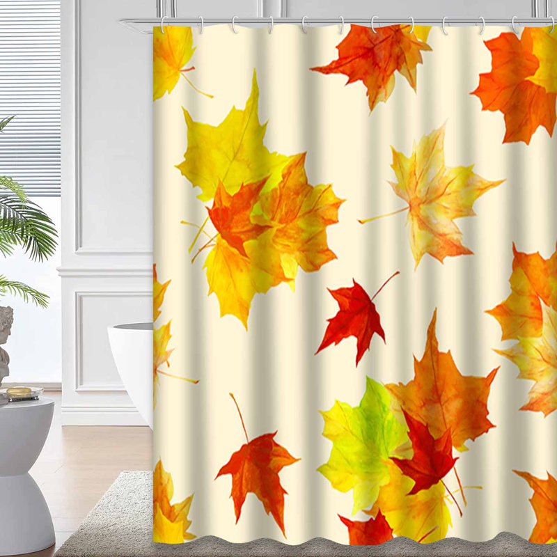 Rideau de douche avec 12 crochets Autumn, L 72 po x l 78 po